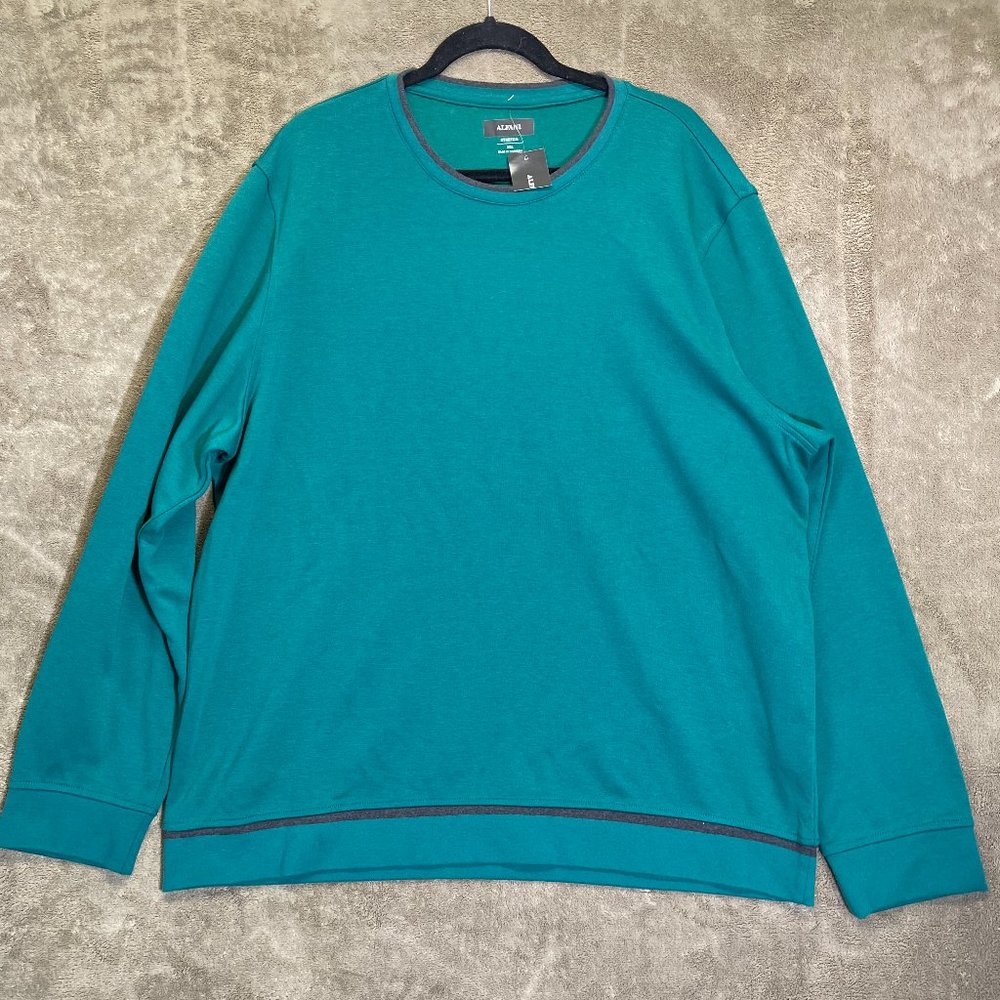 Alfani Sweater Green Crewneck Classic-Fit Tipped Pullover